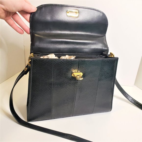 90s/00s Unusual Retro Design Salmon Fish Leather Handbag - Picture 7 of 10